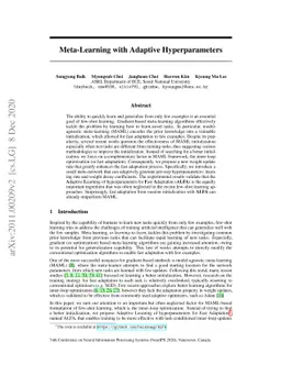 Meta-Learning with Adaptive Hyperparameters