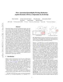 Mir: Automated Quantifiable Privilege Reduction Against Dynamic Library
  Compromise in JavaScript