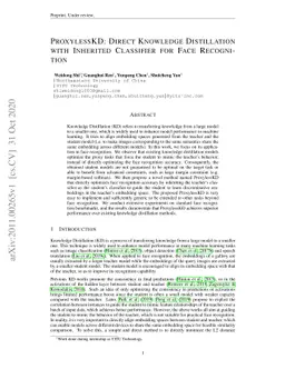 ProxylessKD: Direct Knowledge Distillation with Inherited Classifier for
  Face Recognition