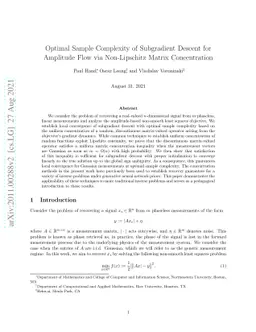 Optimal Sample Complexity of Subgradient Descent for Amplitude Flow via
  Non-Lipschitz Matrix Concentration