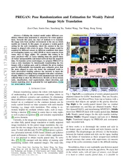 PREGAN: Pose Randomization and Estimation for Weakly Paired Image Style
  Translation