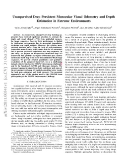 Unsupervised Deep Persistent Monocular Visual Odometry and Depth
  Estimation in Extreme Environments