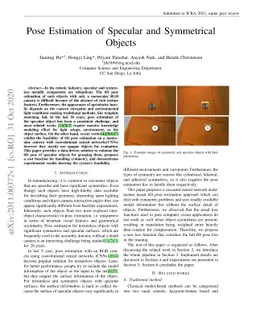 Pose Estimation of Specular and Symmetrical Objects