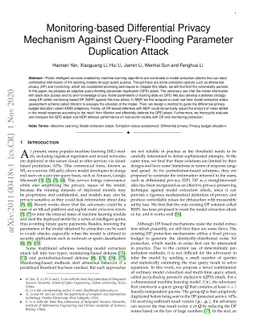 Monitoring-based Differential Privacy Mechanism Against Query-Flooding
  Parameter Duplication Attack