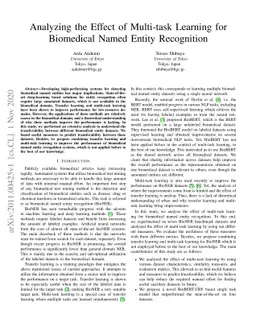 Analyzing the Effect of Multi-task Learning for Biomedical Named Entity
  Recognition