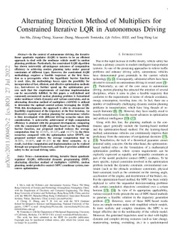 Alternating Direction Method of Multipliers for Constrained Iterative
  LQR in Autonomous Driving