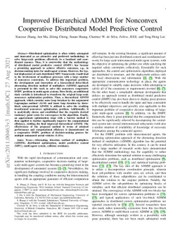 Improved Hierarchical ADMM for Nonconvex Cooperative Distributed Model
  Predictive Control