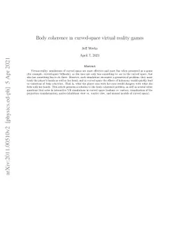 Body coherence in curved-space virtual reality games