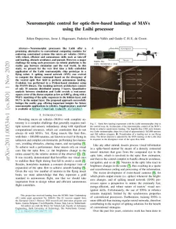 Neuromorphic control for optic-flow-based landings of MAVs using the
  Loihi processor