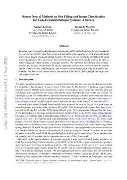 Recent Neural Methods on Slot Filling and Intent Classification for
  Task-Oriented Dialogue Systems: A Survey