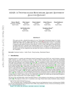 ASAD: A Twitter-based Benchmark Arabic Sentiment Analysis Dataset
