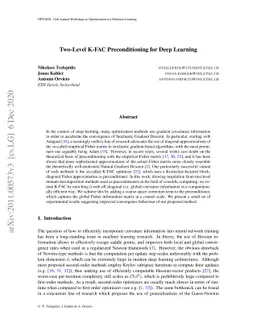 Two-Level K-FAC Preconditioning for Deep Learning