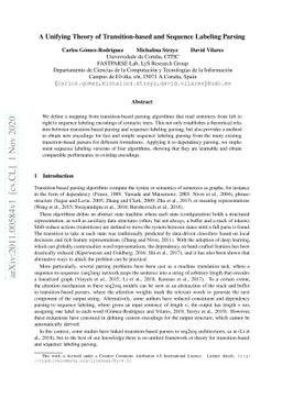 A Unifying Theory of Transition-based and Sequence Labeling Parsing