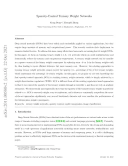 Sparsity-Control Ternary Weight Networks