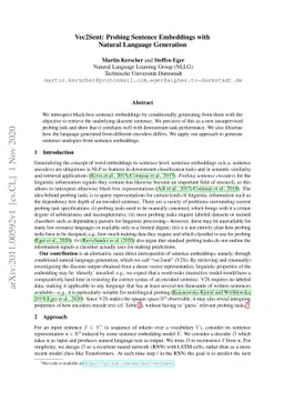 Vec2Sent: Probing Sentence Embeddings with Natural Language Generation