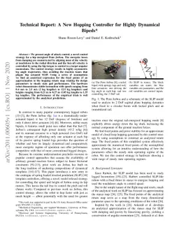 Technical Report: A New Hopping Controller for Highly Dynamical Bipeds