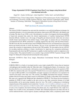 Triage of Potential COVID-19 Patients from Chest X-ray Images using
  Hierarchical Convolutional Networks