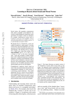 Social Chemistry 101: Learning to Reason about Social and Moral Norms