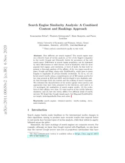 Search Engine Similarity Analysis: A Combined Content and Rankings
  Approach