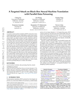 A Targeted Attack on Black-Box Neural Machine Translation with Parallel
  Data Poisoning
