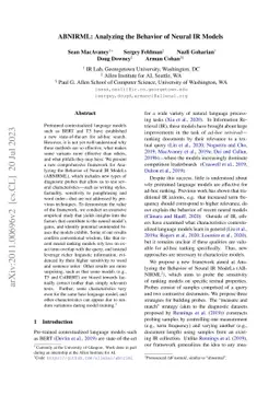 ABNIRML: Analyzing the Behavior of Neural IR Models