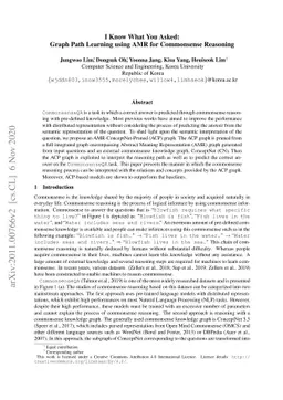 I Know What You Asked: Graph Path Learning using AMR for Commonsense
  Reasoning