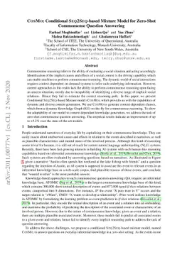 COSMO: Conditional SEQ2SEQ-based Mixture Model for Zero-Shot Commonsense
  Question Answering