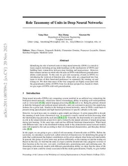 Role Taxonomy of Units in Deep Neural Networks