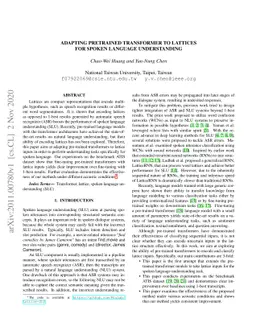 Adapting Pretrained Transformer to Lattices for Spoken Language
  Understanding