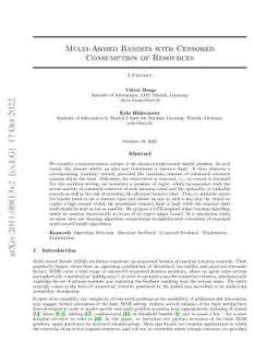 Multi-Armed Bandits with Censored Consumption of Resources