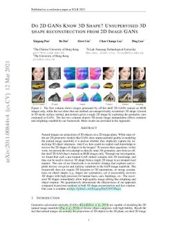 Do 2D GANs Know 3D Shape? Unsupervised 3D shape reconstruction from 2D
  Image GANs