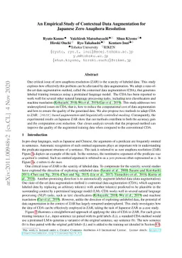 An Empirical Study of Contextual Data Augmentation for Japanese Zero
  Anaphora Resolution