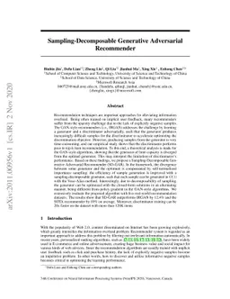 Sampling-Decomposable Generative Adversarial Recommender