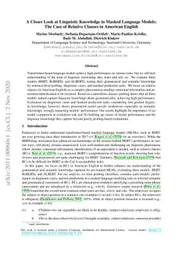 A Closer Look at Linguistic Knowledge in Masked Language Models: The
  Case of Relative Clauses in American English
