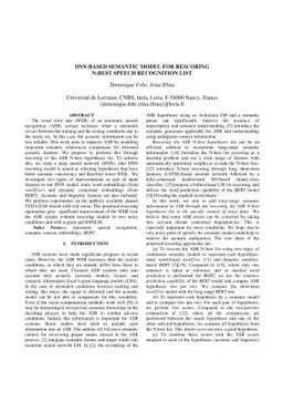 DNN-Based Semantic Model for Rescoring N-best Speech Recognition List