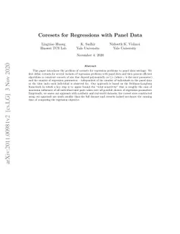 Coresets for Regressions with Panel Data