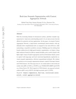 Real-time Semantic Segmentation with Context Aggregation Network