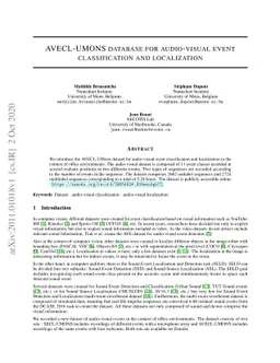 AVECL-UMONS database for audio-visual event classification and
  localization