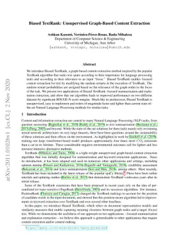 Biased TextRank: Unsupervised Graph-Based Content Extraction