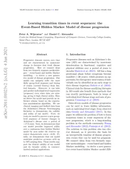 Learning transition times in event sequences: the Event-Based Hidden
  Markov Model of disease progression