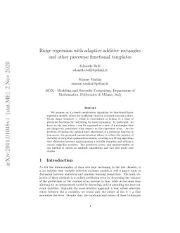 Ridge regression with adaptive additive rectangles and other piecewise
  functional templates