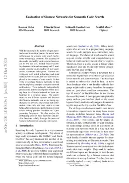 Evaluation of Siamese Networks for Semantic Code Search