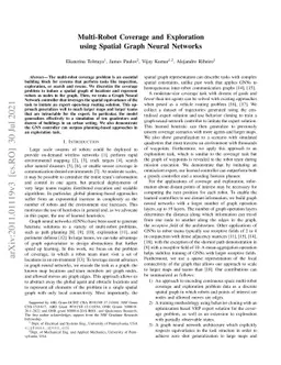 Multi-Robot Coverage and Exploration using Spatial Graph Neural Networks
