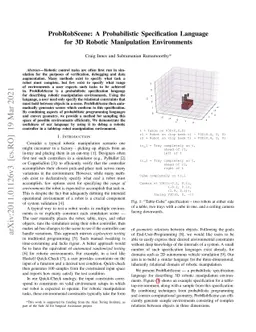 ProbRobScene: A Probabilistic Specification Language for 3D Robotic
  Manipulation Environments