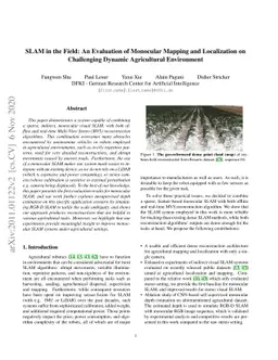 SLAM in the Field: An Evaluation of Monocular Mapping and Localization
  on Challenging Dynamic Agricultural Environment