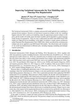 Improving Variational Autoencoder for Text Modelling with Timestep-Wise
  Regularisation