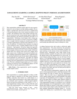 SapAugment: Learning A Sample Adaptive Policy for Data Augmentation