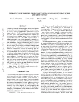 Optimize what matters: Training DNN-HMM Keyword Spotting Model Using End
  Metric