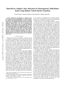 Data-Driven Adaptive Task Allocation for Heterogeneous Multi-Robot Teams
  Using Robust Control Barrier Functions