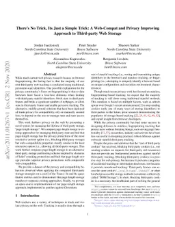 There's No Trick, Its Just a Simple Trick: A Web-Compat and Privacy
  Improving Approach to Third-party Web Storage